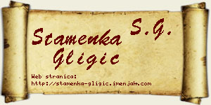 Stamenka Gligić vizit kartica